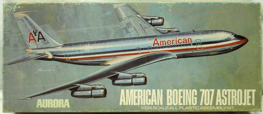 Aurora 1/104 Boeing 707 Astrojet American Airlines, 380-250 plastic model kit